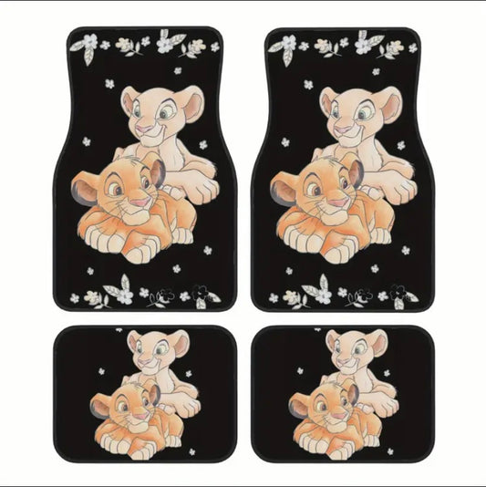 4pcs, Disney Lion King Themed Car Floor Mats Set Suitable for Sedan, Truck
