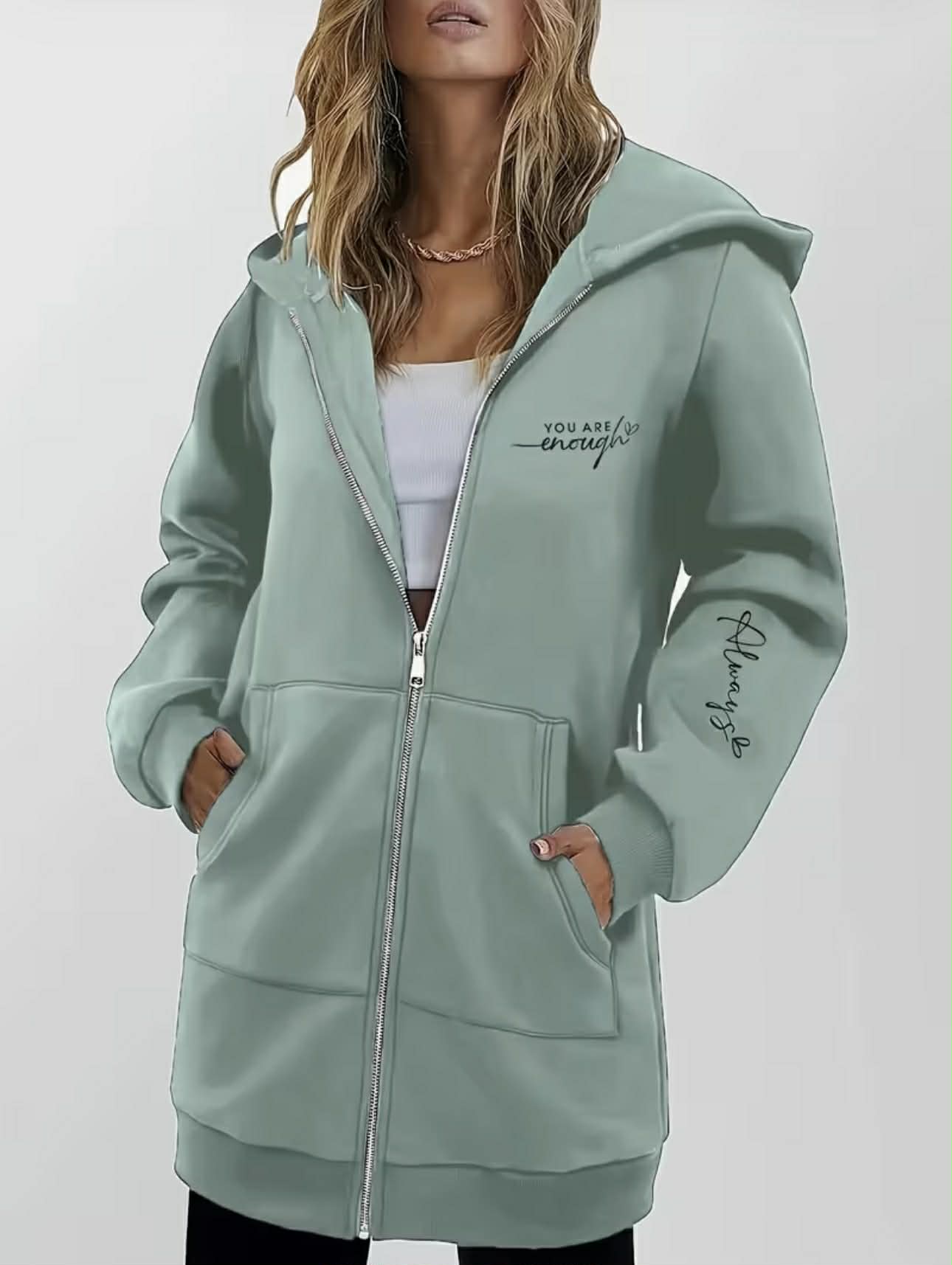 Women's Fashion Zip-Up Long Hoodie