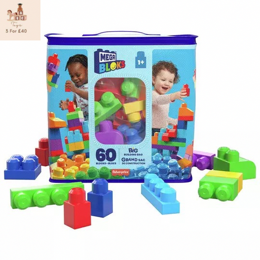 Mega Bloks 60 Piece First Builders Big Building Bag