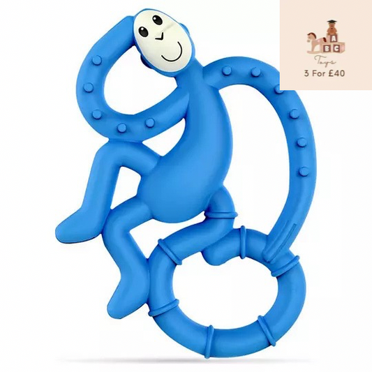 Matchstick Monkey Mini Monkey Teether - Blue
