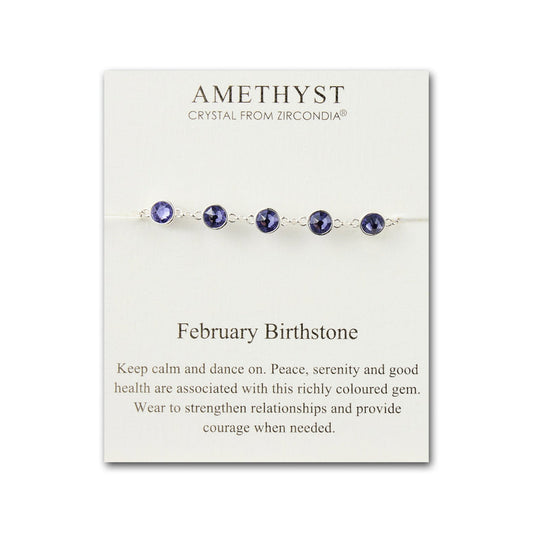 February Birthstone Bracelet Created with Amethyst Zircondia