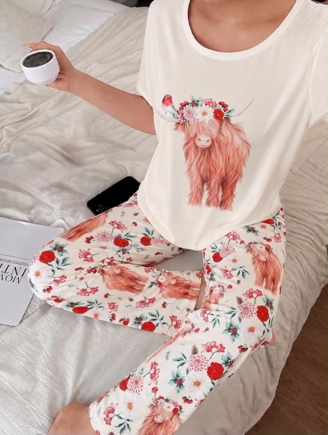 Highland Cow Print Women’s Pyjamas