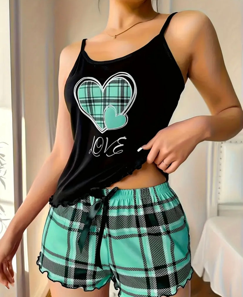Ladies heart pyjamas