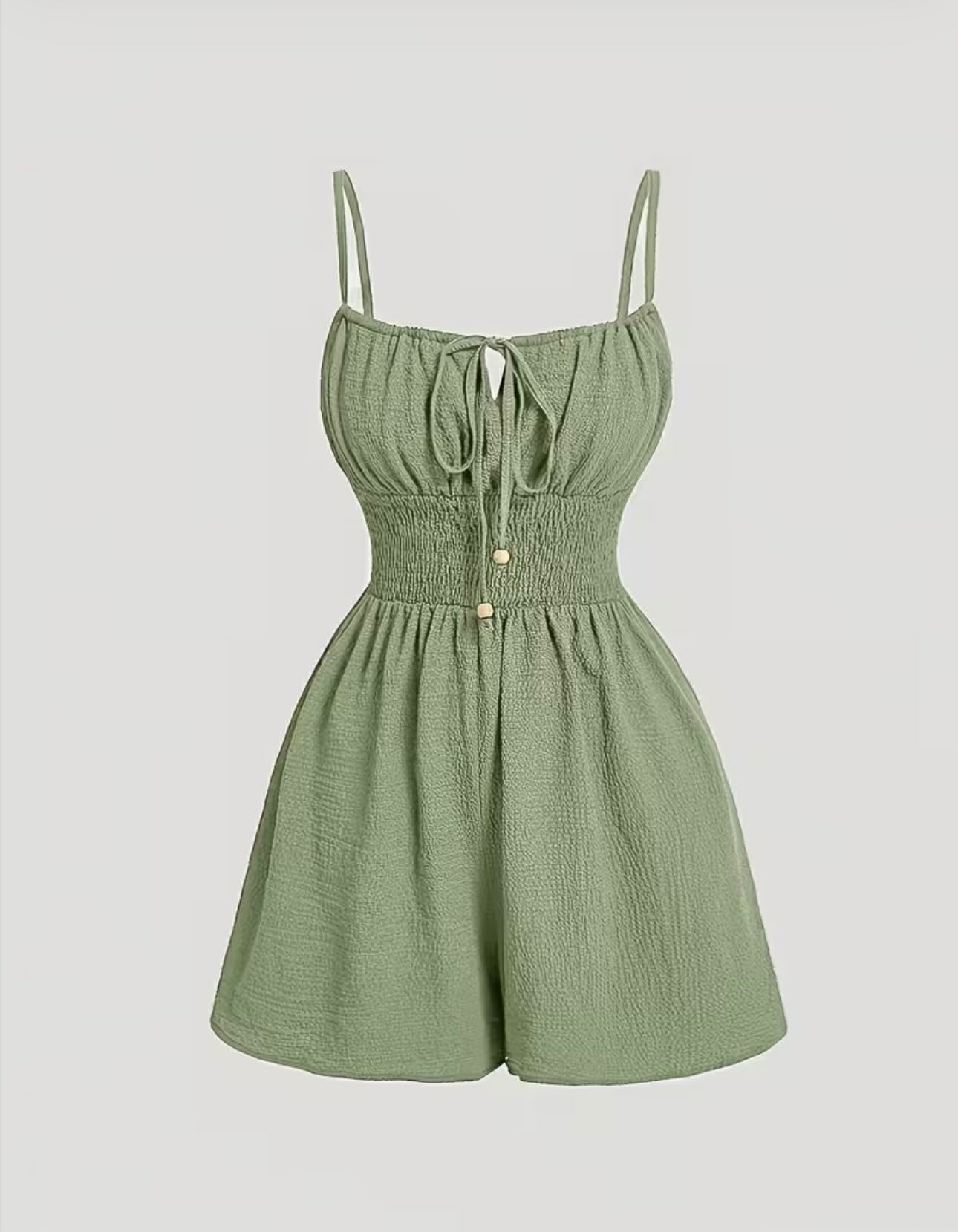 Solid Color Lace-up Wrap Jumpsuit