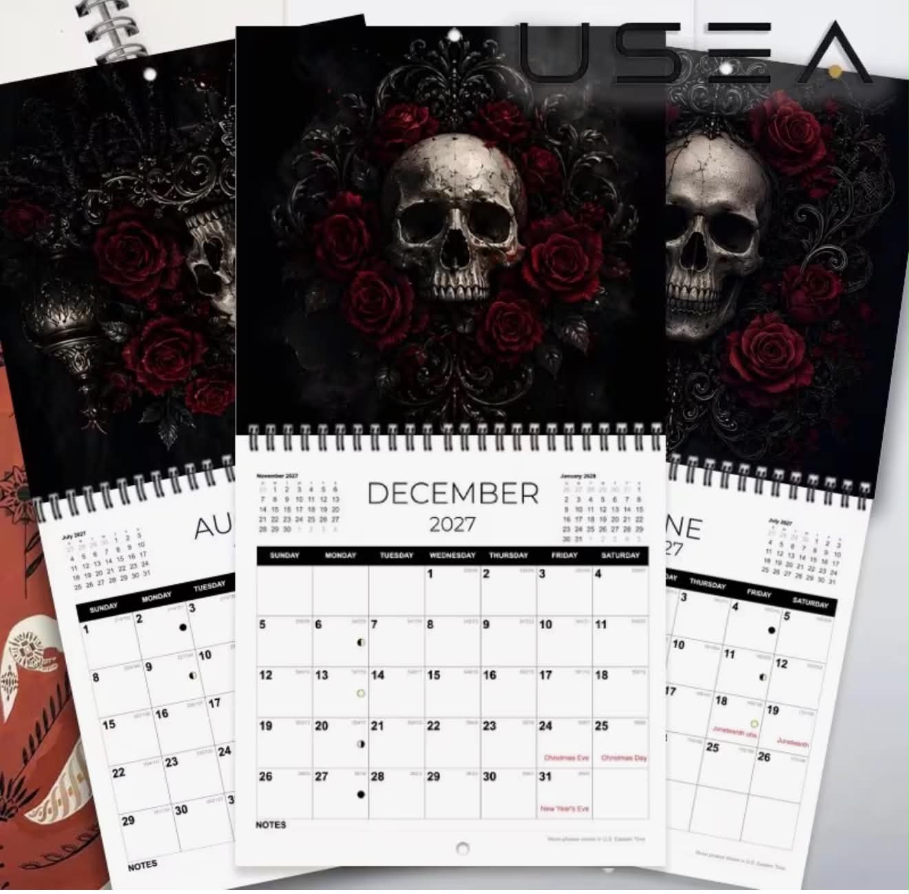 Skull Red Rose 2027 Calendar