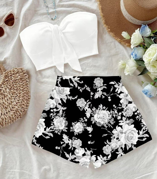 Floral Print 2Pc Summer Short Set