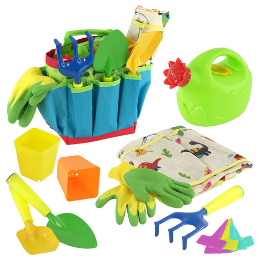 Set Of 4 Kids Garden Tools & Carry Bag
