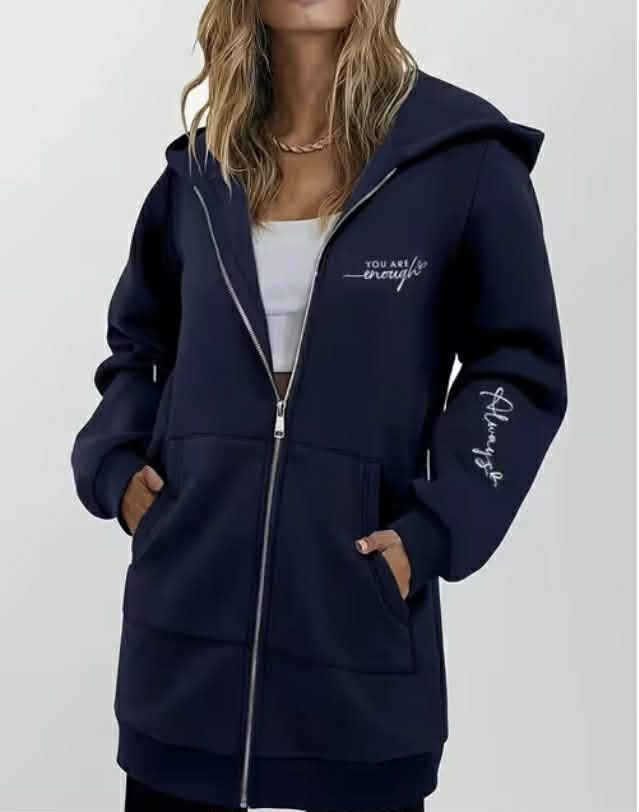 Women's Fashion Zip-Up Long Hoodie