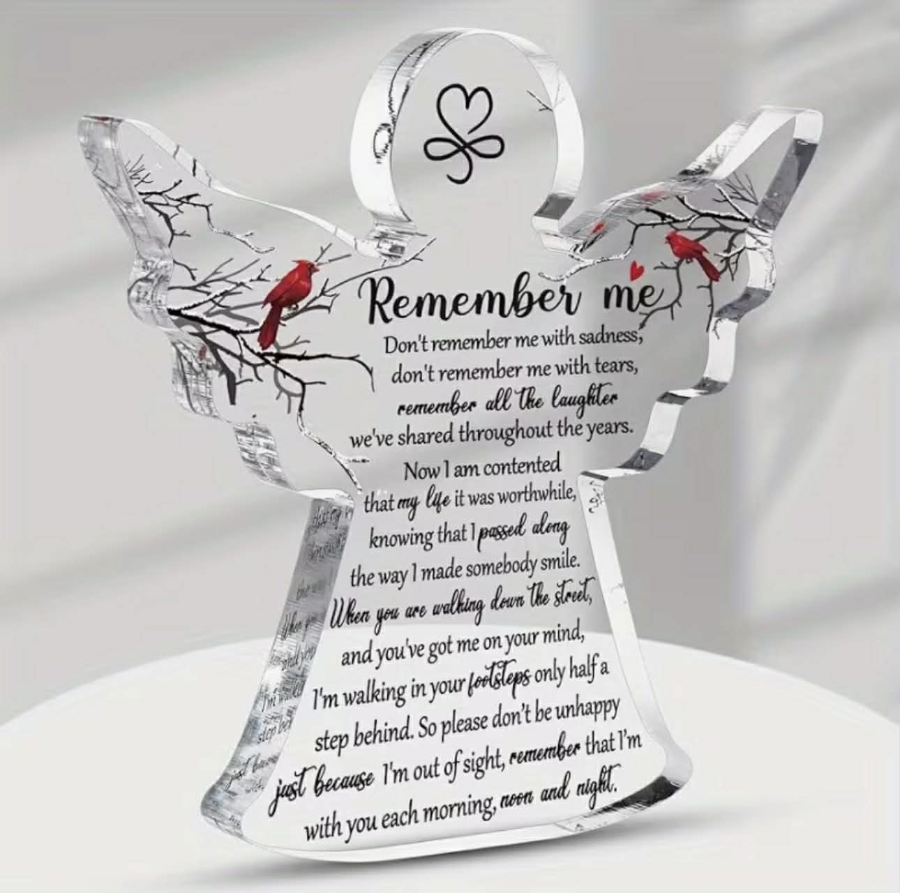 Angel Red Acrylic Memorial Plaque