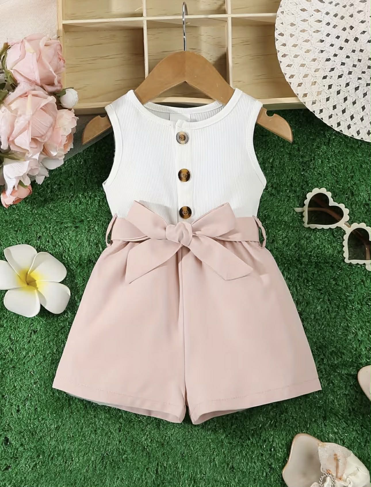 Spring and Summer Fashionable Cute Vest Shorts Bodysuit
