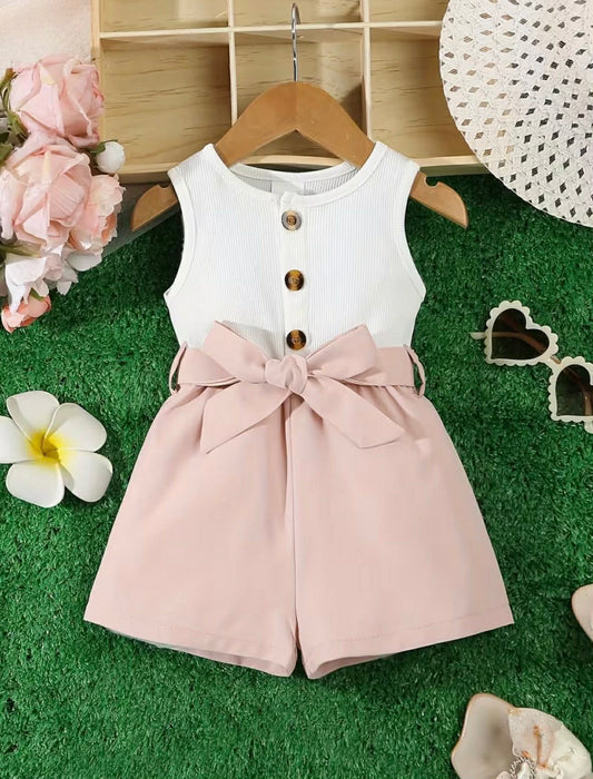 Spring and Summer Fashionable Cute Vest Shorts Bodysuit
