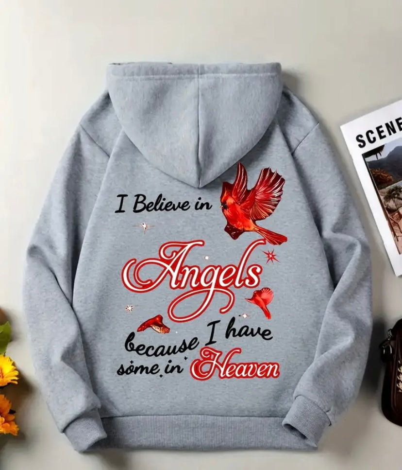 I believe in angels ladies hoodie