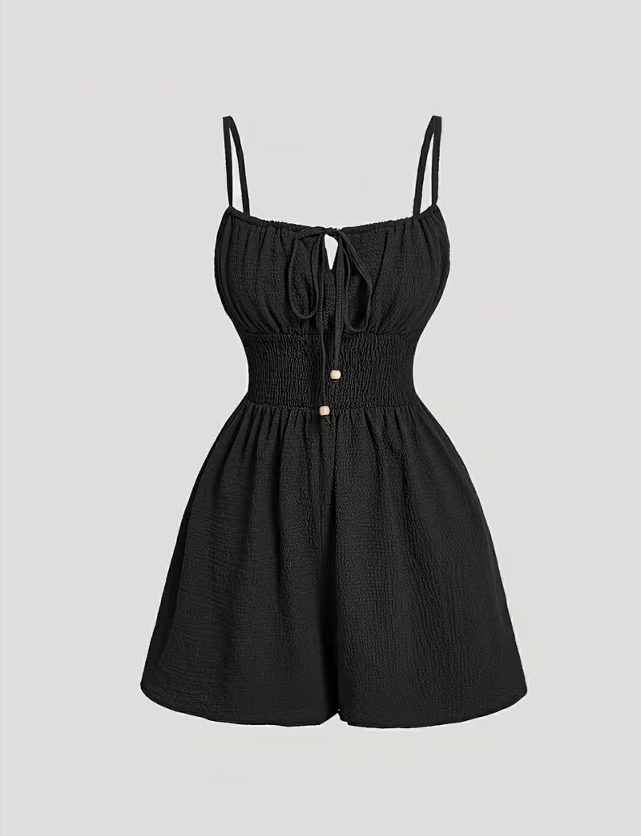 Solid Color Lace-up Wrap Jumpsuit