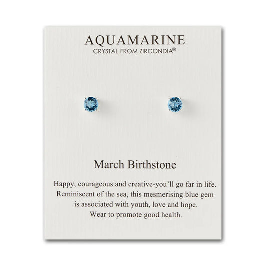 March (Aquamarine) Birthstone Earrings for
