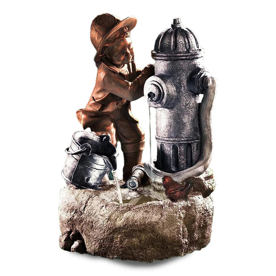 Fire Hydrant Water Feature Outdoor With LED