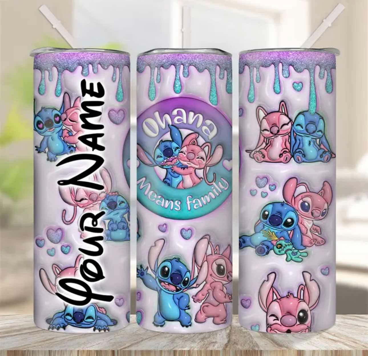 Personalised Stitch & Angel Tumbler