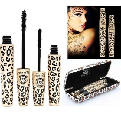 Love Alpha Black Mascara Transplanting Gel + Natural Lengthening Fibers in Animal Print Case