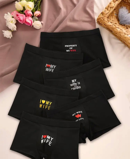 3pc random men boxers I love my wife