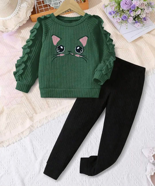 2pcs Girls'  Long Sleeve Jumper & Trousers