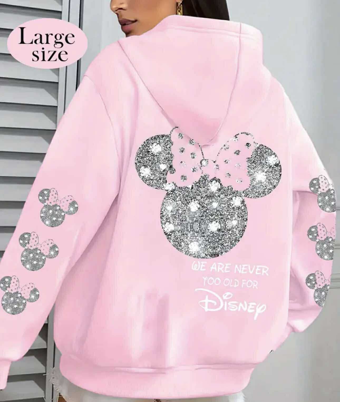 Plus Size Women'S Disney Minnie Mouse Zip-Up Hoodie