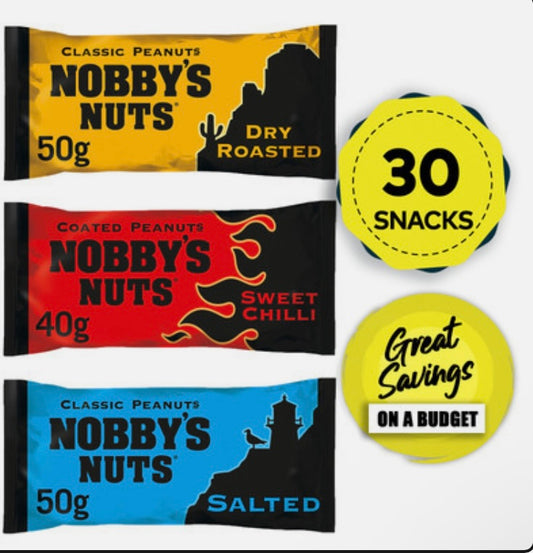 Nobby's Nuts Snack Bar Sweet Chilli Salted Roasted Peanuts Bundle