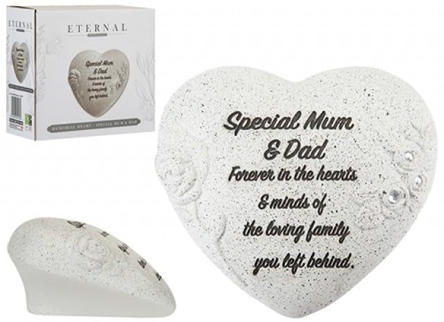 Mum & Dad Heart Memorial Grave Ornament