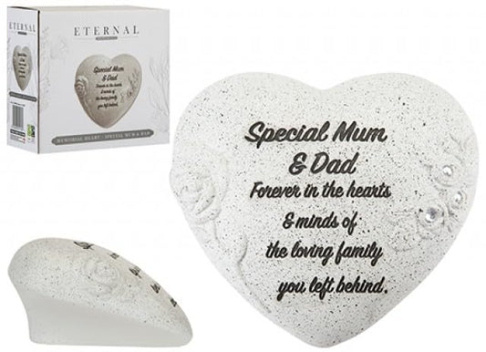 Mum & Dad Heart Memorial Grave Ornament
