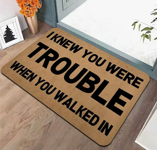 "I KNEW YOU WERE TROUBLE WHEN YOU WALKED IN" Taylor Lyrics Door Matt