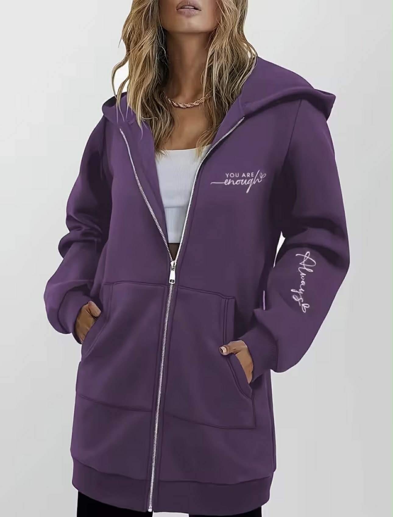 Women's Fashion Zip-Up Long Hoodie