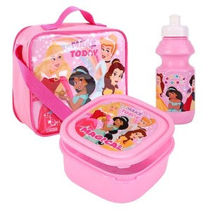 Princess Insulated Lunch Box 3 Piece Lunch Bag Set Girls Pink Disney