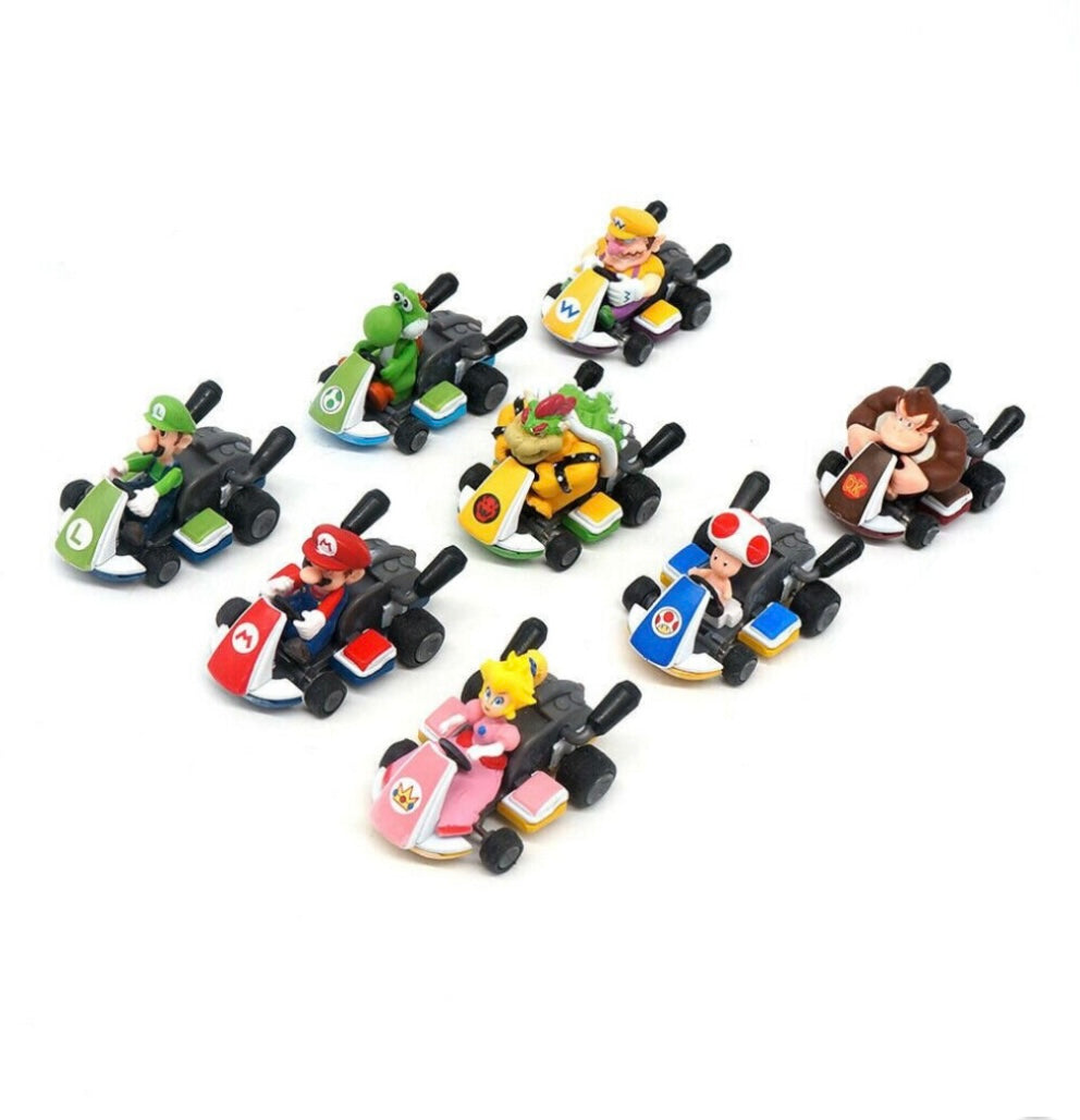 8pcs Super Mario Kart Pull Back Cars