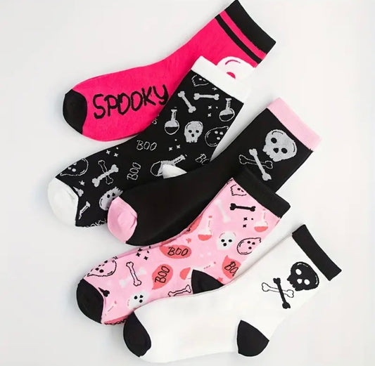 Ladies Halloween Socks 5Pc