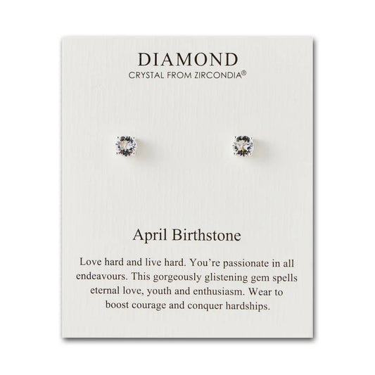 April (Diamond) Birthstone Earrings