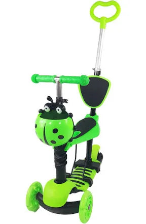 3in 1 Kids Adjustable Height Ladybug Scooter