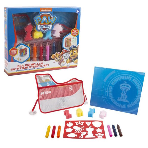 Paw Patrol Sea Patroller Bathtime Stencil Set & Washable Crayons