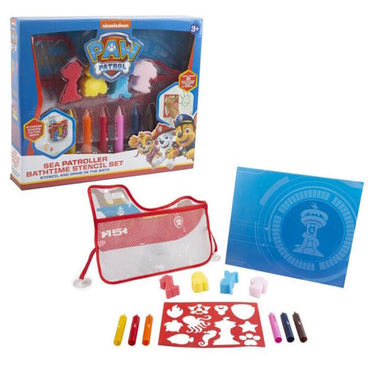 Paw Patrol Sea Patroller Bathtime Stencil Set & Washable Crayons