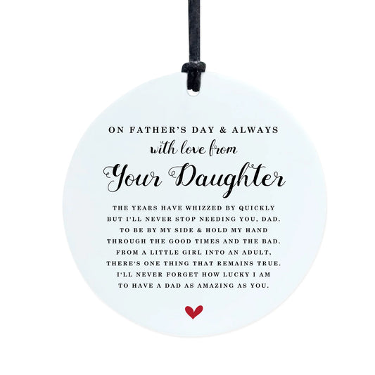 Fathers Day Gift From Your Daughter Hanging Plaque For Dad