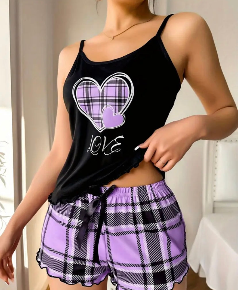 Ladies heart pyjamas