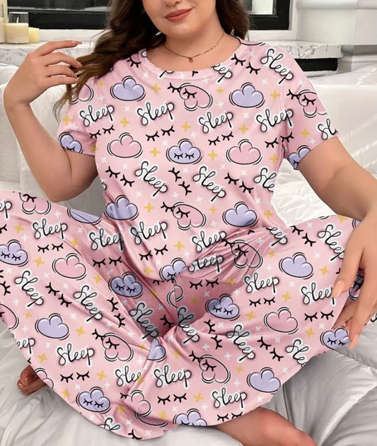 Ladies plus size sleep pyjamas