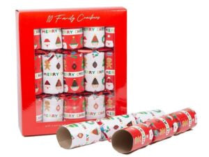 Cute Red & White Family Christmas Party Crackers