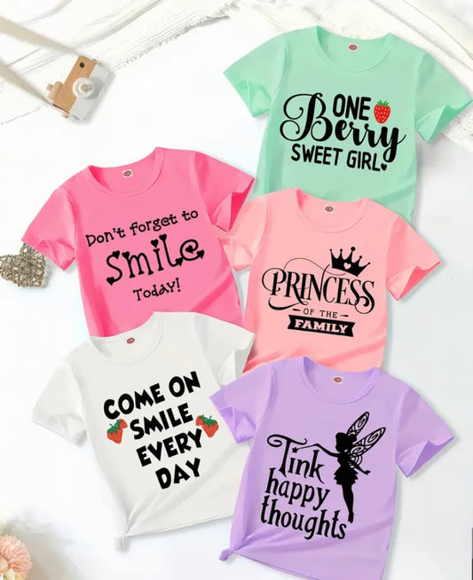 5pc girls  Postive tops