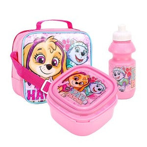 Skye & Everest 3 Piece Lunch Bag Set Paw Patrol Childrens Girls Pink