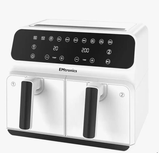 8 Litre Dual Air Fryer - White