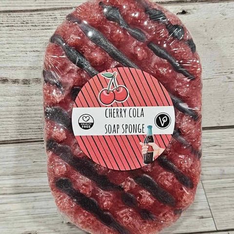 Cherry cola soap sponge