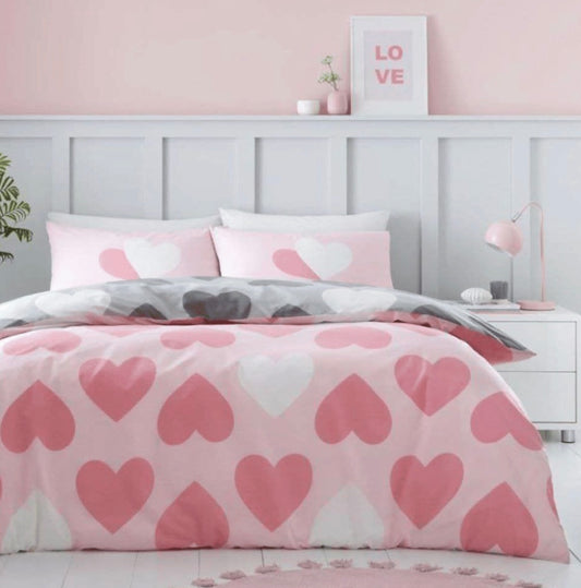 PRETTY HEARTS PRINTED DUVET SET