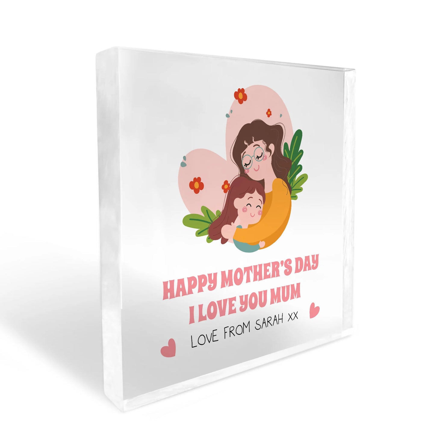 Mum & daughter acrylic block