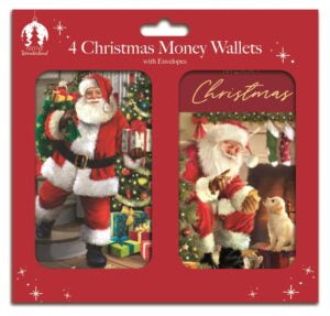 Pack of 4 Traditional Christmas Money Wallets