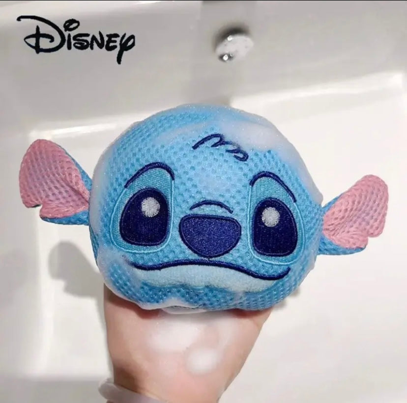 Stitch bath ball and sponge