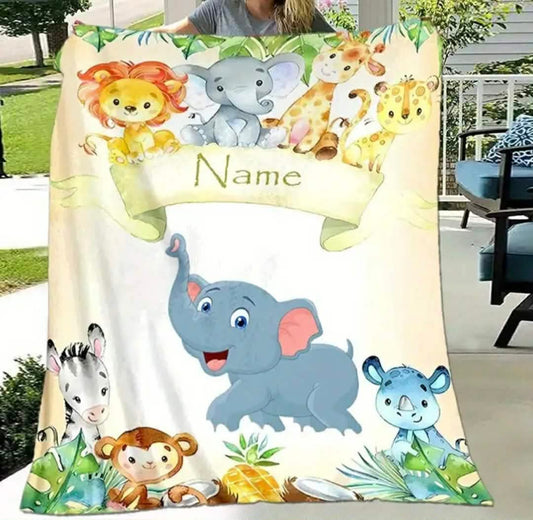 Animal Print Personalised Blanket