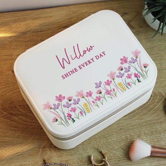 Personalised Floral Travel Jewellery Box